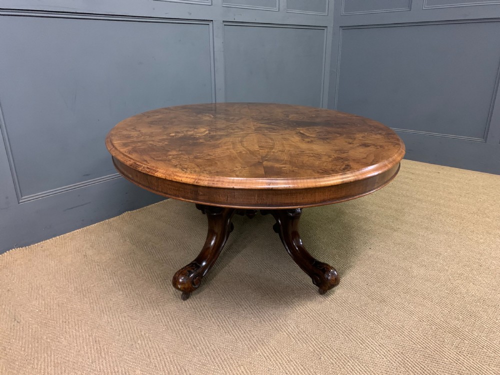 Large Sized Victorian Burr Walnut Coffee Table View X