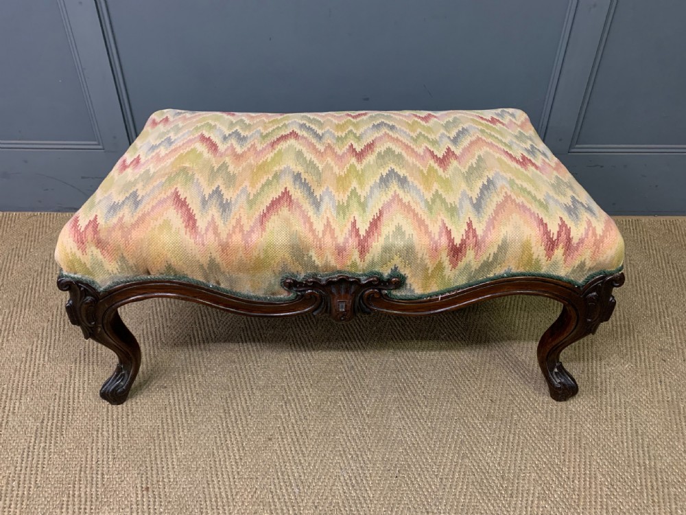 Large Victorian Rosewood Foot Stool View III
