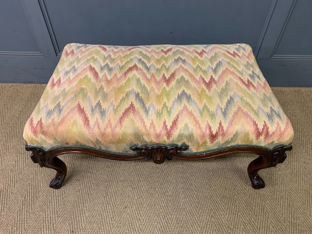 Large Victorian Rosewood Foot Stool View IV