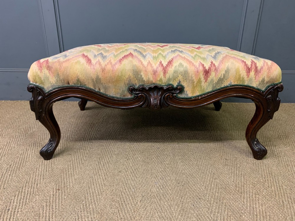 Large Victorian Rosewood Foot Stool View V