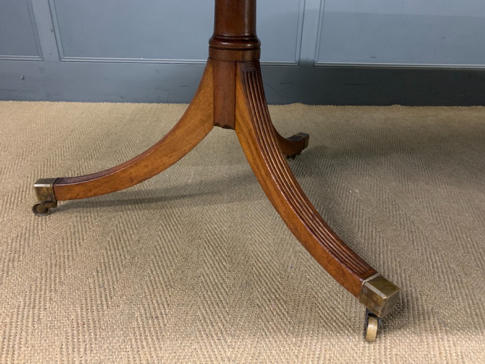Large Twin Pillar 2 Leaf Inlaid Mahogany Dining Table View VII
