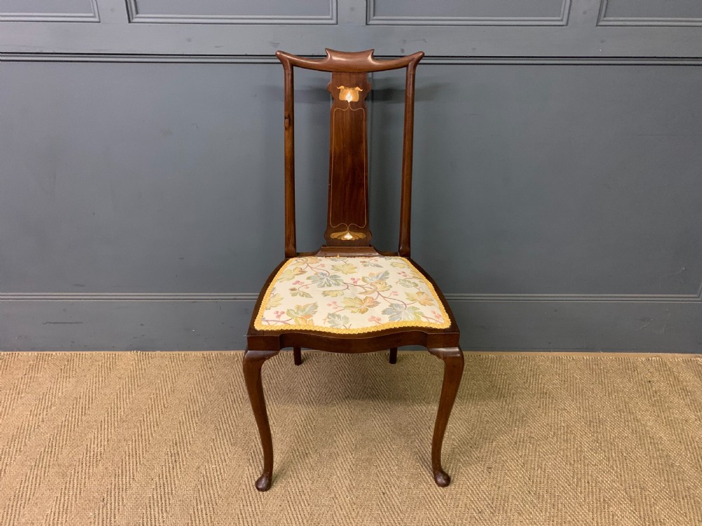 Art Nouveau Inlaid Mahogany Chair View II