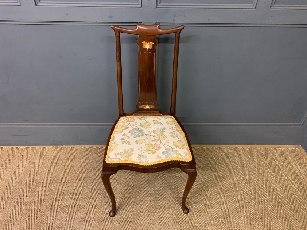 Art Nouveau Inlaid Mahogany Chair View III