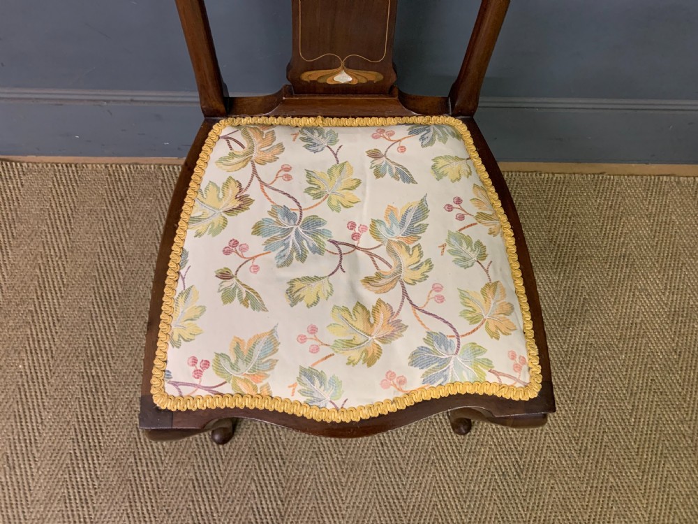 Art Nouveau Inlaid Mahogany Chair View V