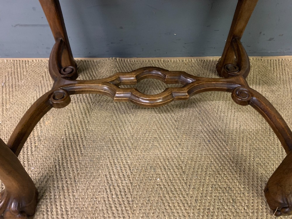 Queen Anne Style Burr Walnut Stool View IV