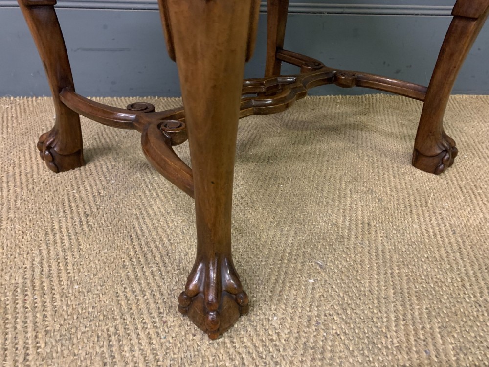 Queen Anne Style Burr Walnut Stool View VII