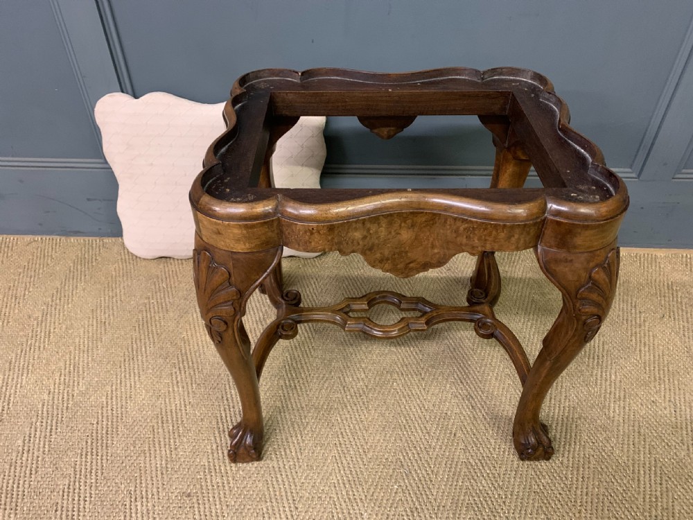 Queen Anne Style Burr Walnut Stool View XII