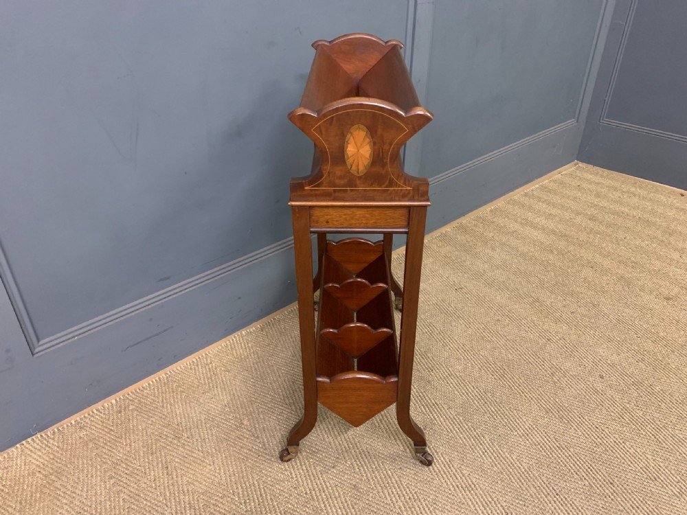 Edwardian Inlaid Mahogany Book Trough View IV