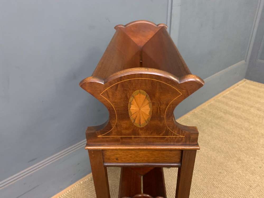 Edwardian Inlaid Mahogany Book Trough View V