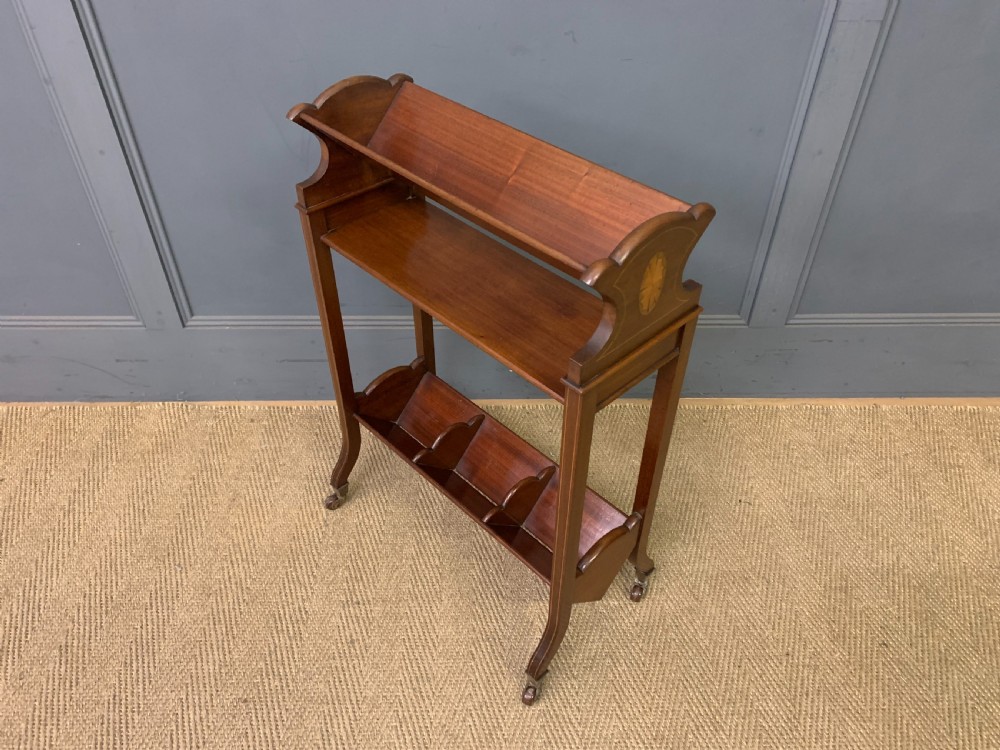 Edwardian Inlaid Mahogany Book Trough View VII
