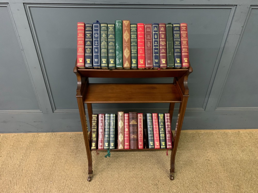 Edwardian Inlaid Mahogany Book Trough View VIII
