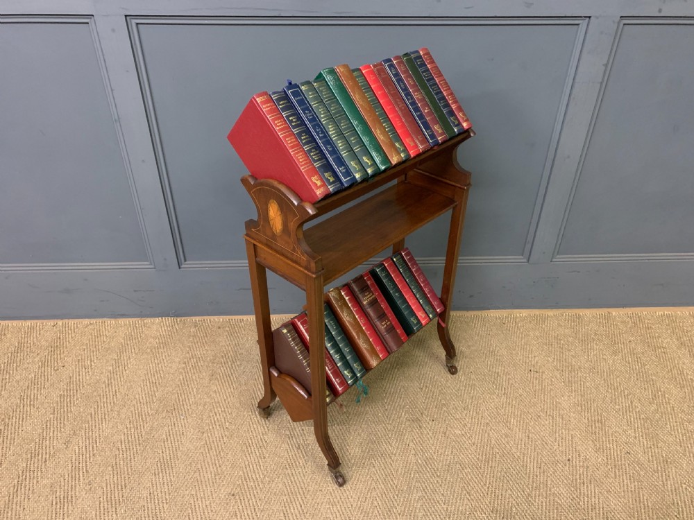 Edwardian Inlaid Mahogany Book Trough View IX