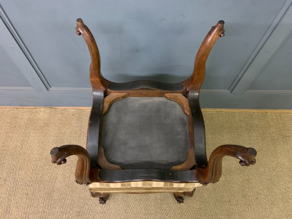 Pair of Victorian Cabriole Leg Stools View III