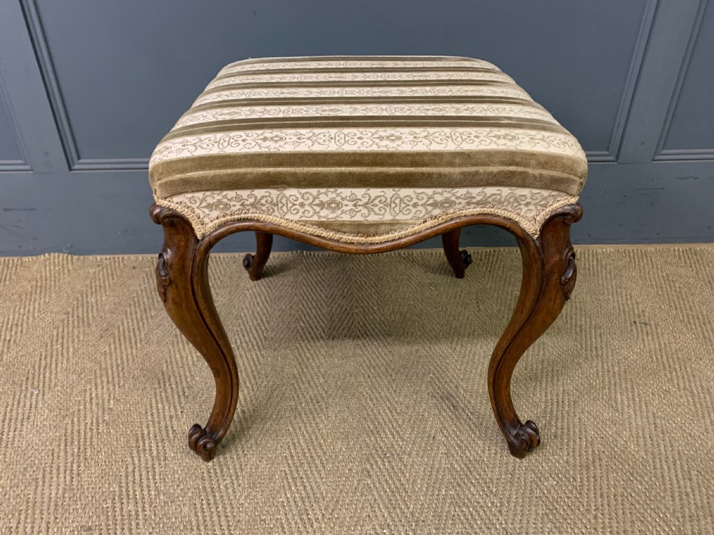 Pair of Victorian Cabriole Leg Stools View IX