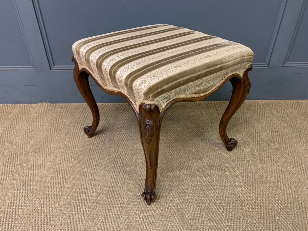 Pair of Victorian Cabriole Leg Stools View XI