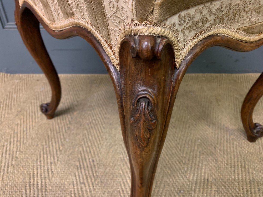 Pair of Victorian Cabriole Leg Stools View XII