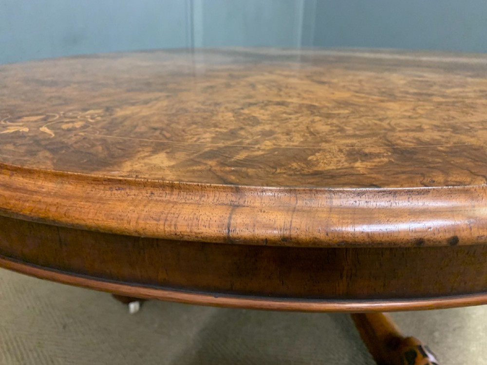 Large Sized Victorian Inlaid Burr Walnut Coffee Table View VI