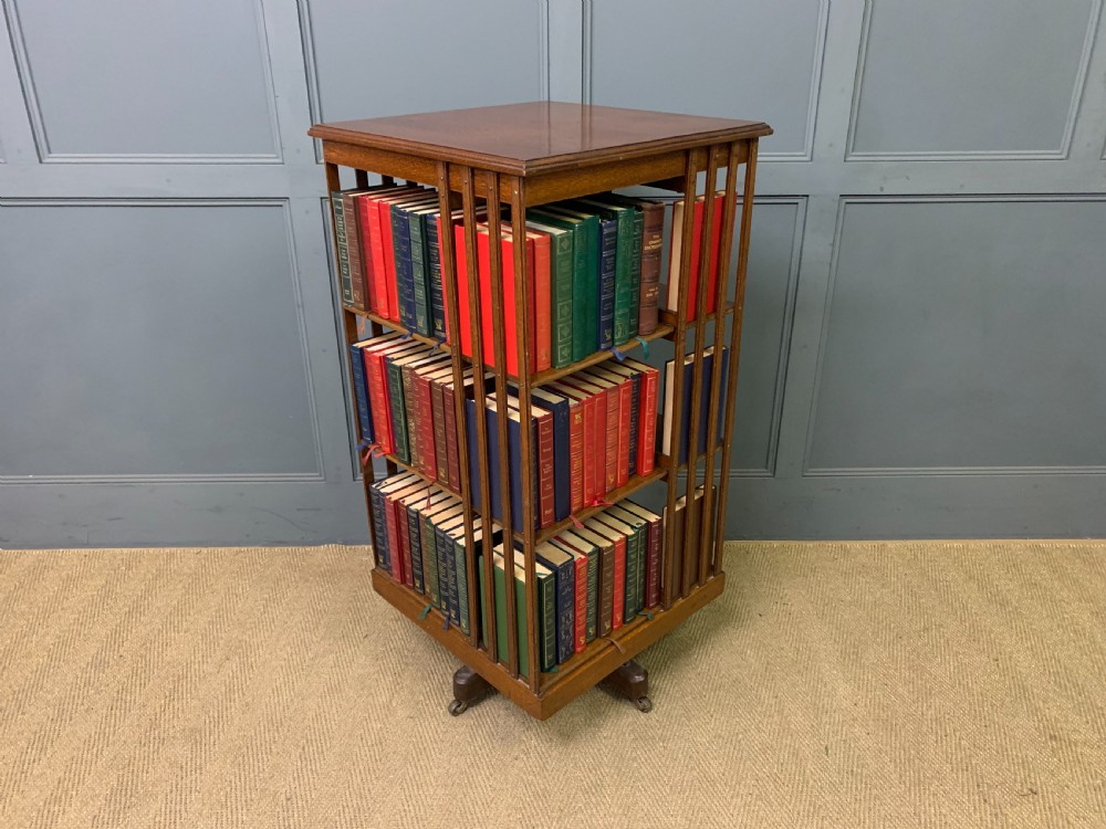 Large Sized 3 Tier Oak Revolving Bookcase View IX