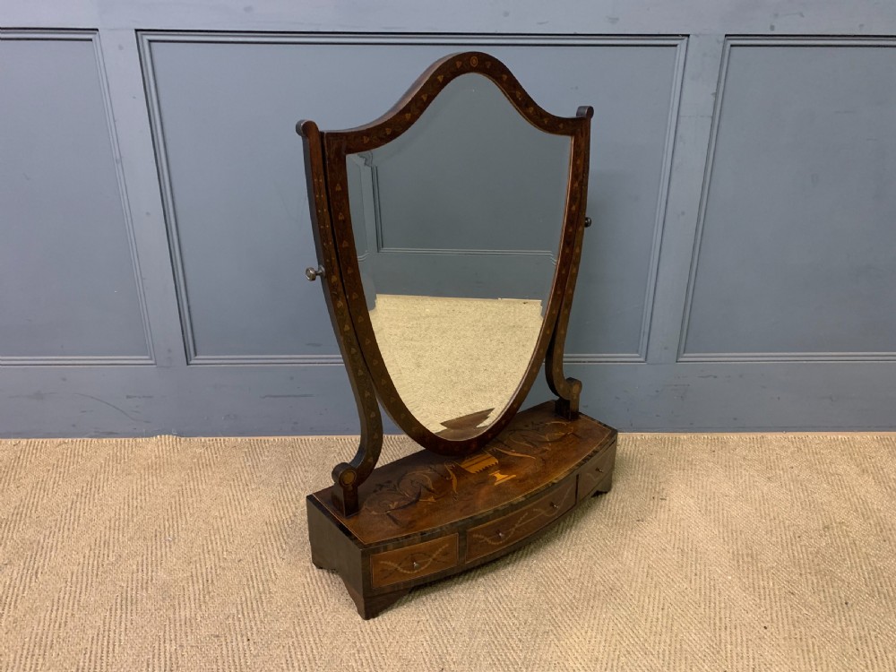 Large Scale Georgian Inlaid Toilet Mirror