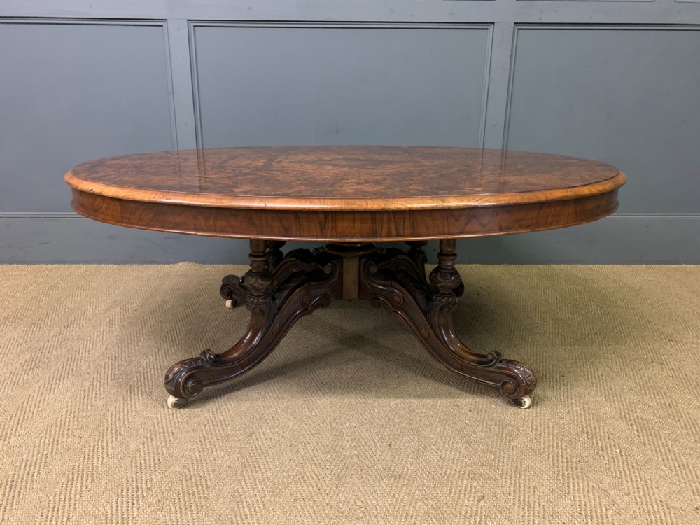 Large Sized Victorian Burr Walnut Coffee Table View II