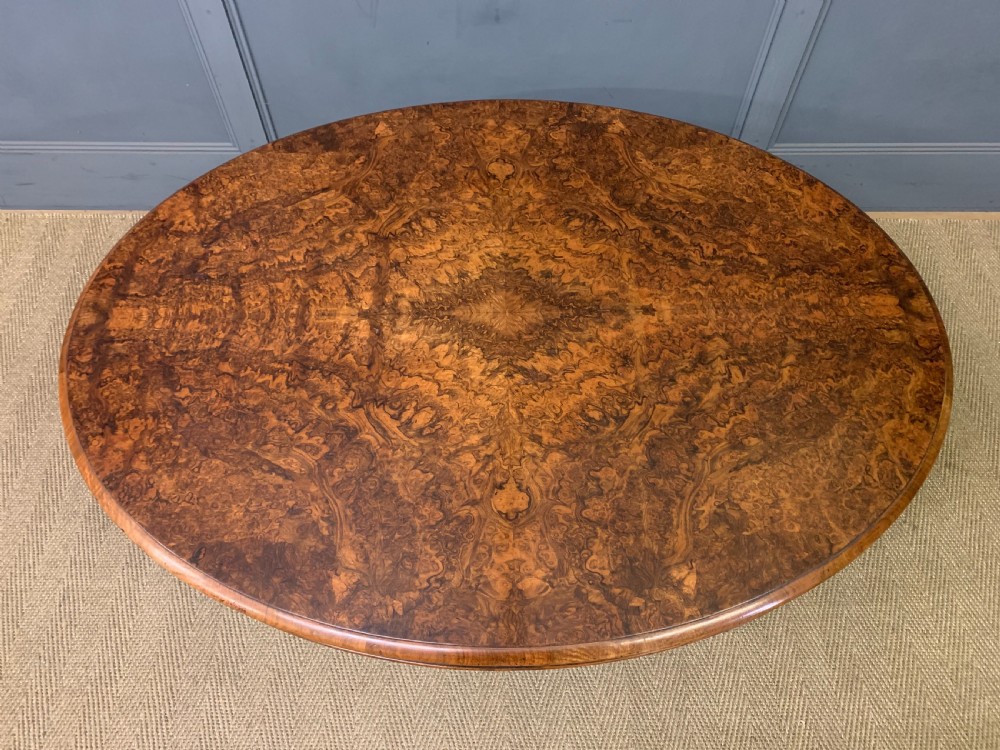 Large Sized Victorian Burr Walnut Coffee Table View IV
