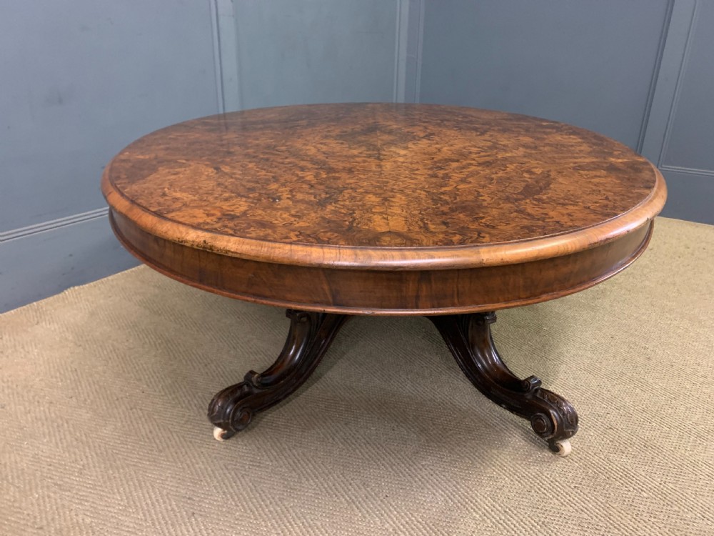 Large Sized Victorian Burr Walnut Coffee Table View VIII
