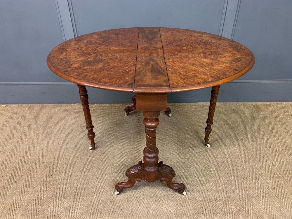 Large Victorian Burr Walnut Sutherland Table View VII