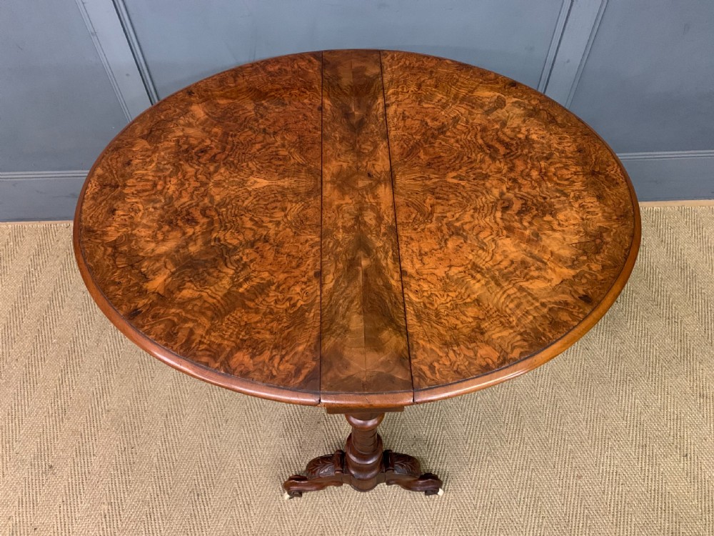 Large Victorian Burr Walnut Sutherland Table View VIII