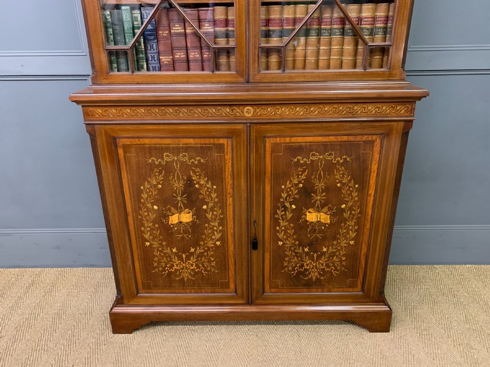 Edwards and Roberts Inlaid Mahogany Bookcase View III