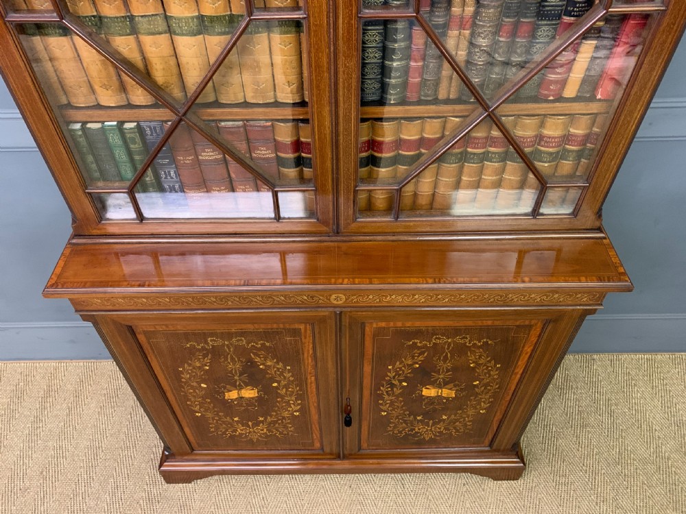 Edwards and Roberts Inlaid Mahogany Bookcase View IX