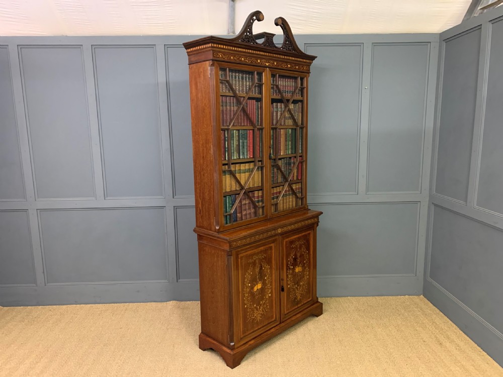 Edwards and Roberts Inlaid Mahogany Bookcase View XVI