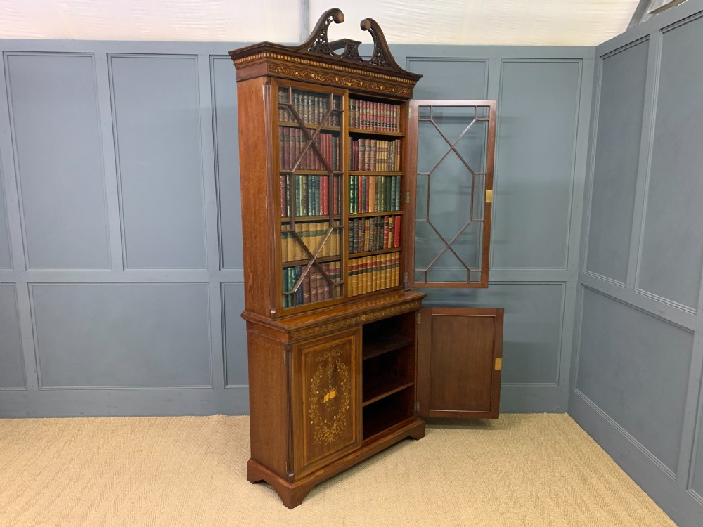 Edwards and Roberts Inlaid Mahogany Bookcase View XIX