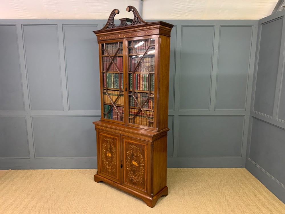 Edwards and Roberts Inlaid Mahogany Bookcase View XX
