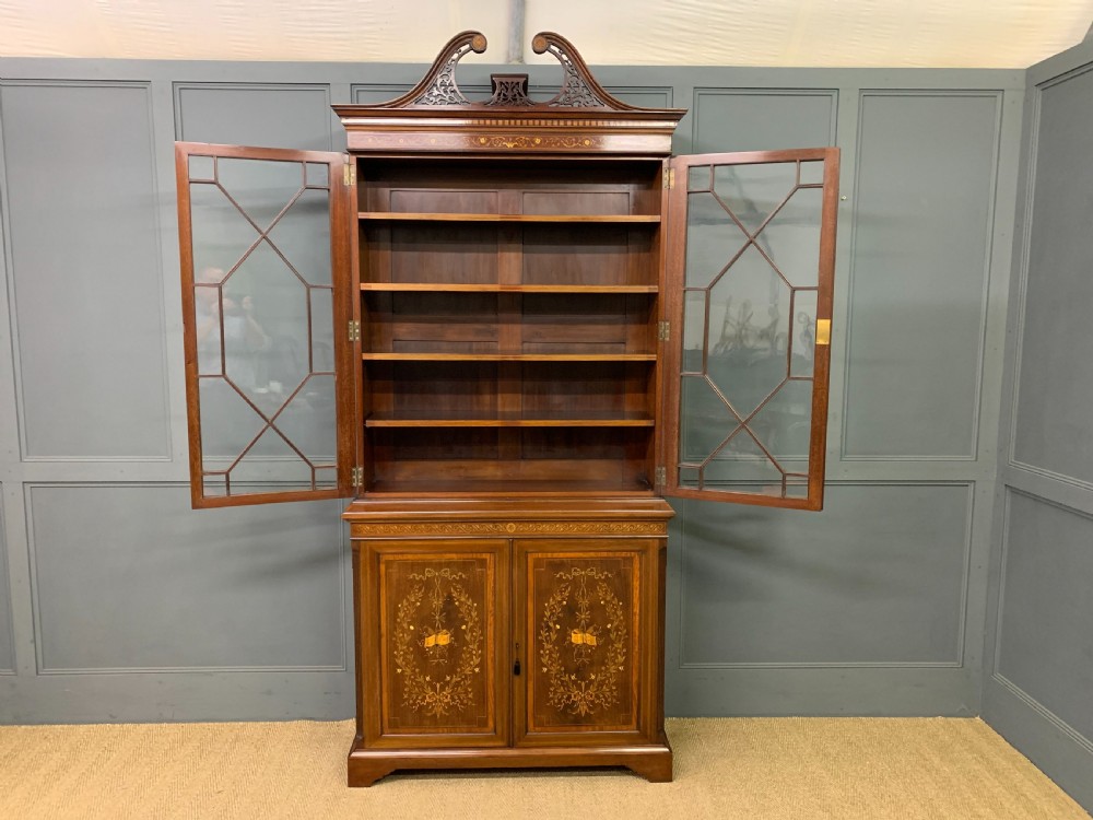 Edwards and Roberts Inlaid Mahogany Bookcase View XXI