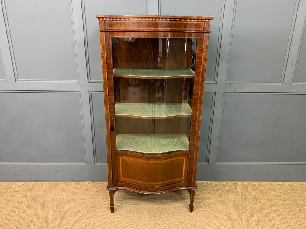 Serpentine Inlaid Mahogany Display Cabinet View II