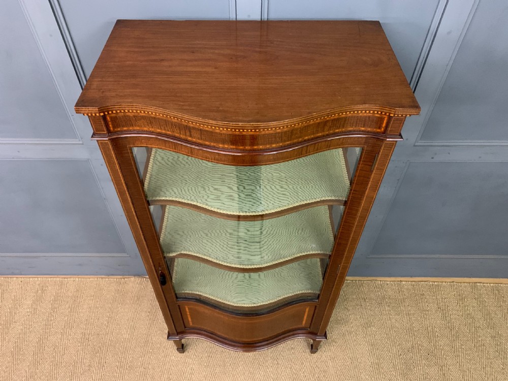 Serpentine Inlaid Mahogany Display Cabinet View VII