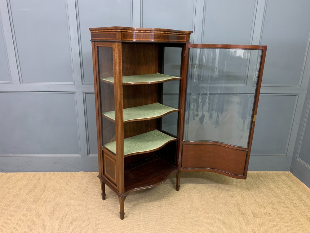 Serpentine Inlaid Mahogany Display Cabinet View X