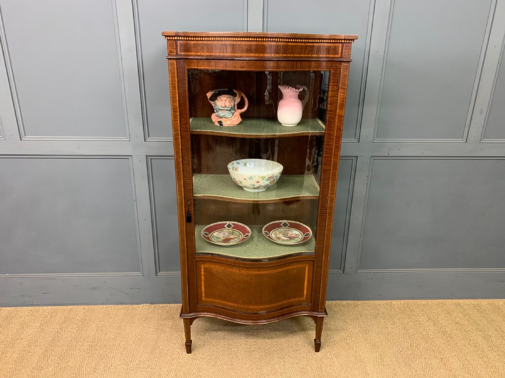 Serpentine Inlaid Mahogany Display Cabinet View XV