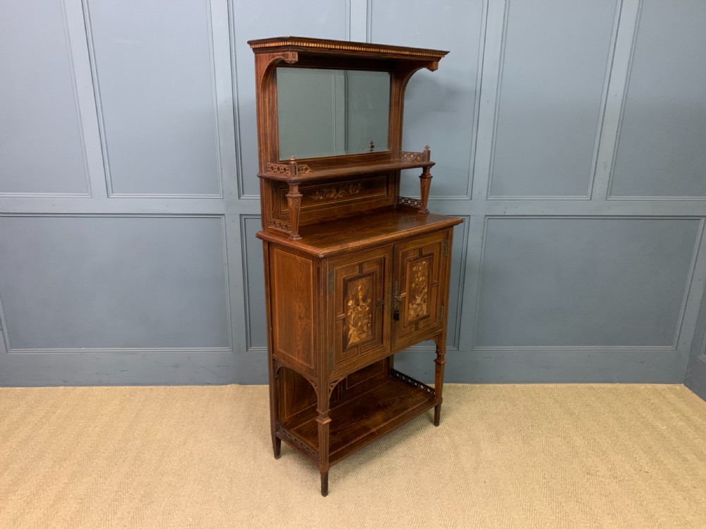 Arts & Crafts Inlaid Rosewood Parlour Cabinet