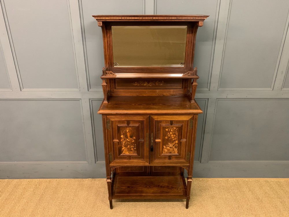 Arts & Crafts Inlaid Rosewood Parlour Cabinet View III