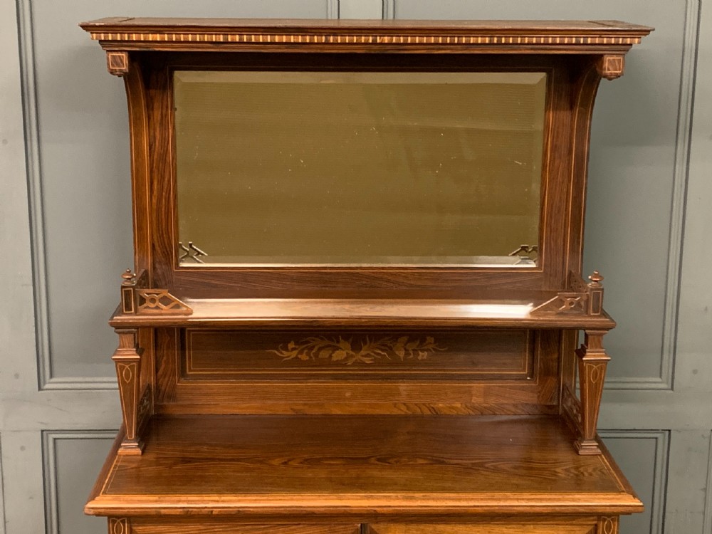 Arts & Crafts Inlaid Rosewood Parlour Cabinet View IV