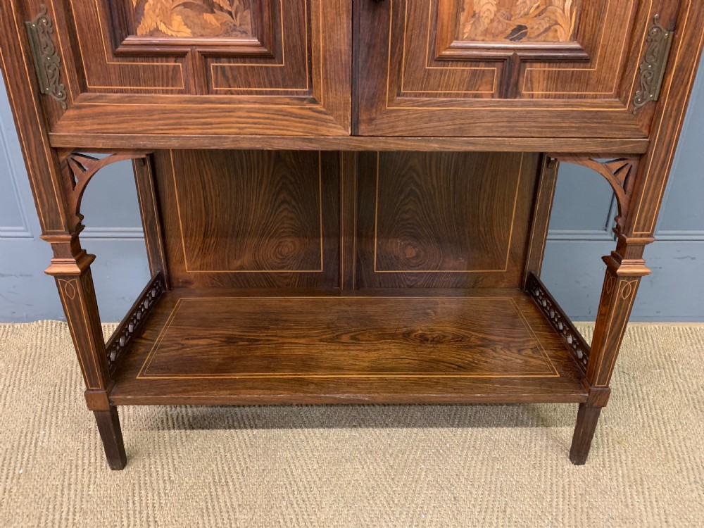 Arts & Crafts Inlaid Rosewood Parlour Cabinet View VI