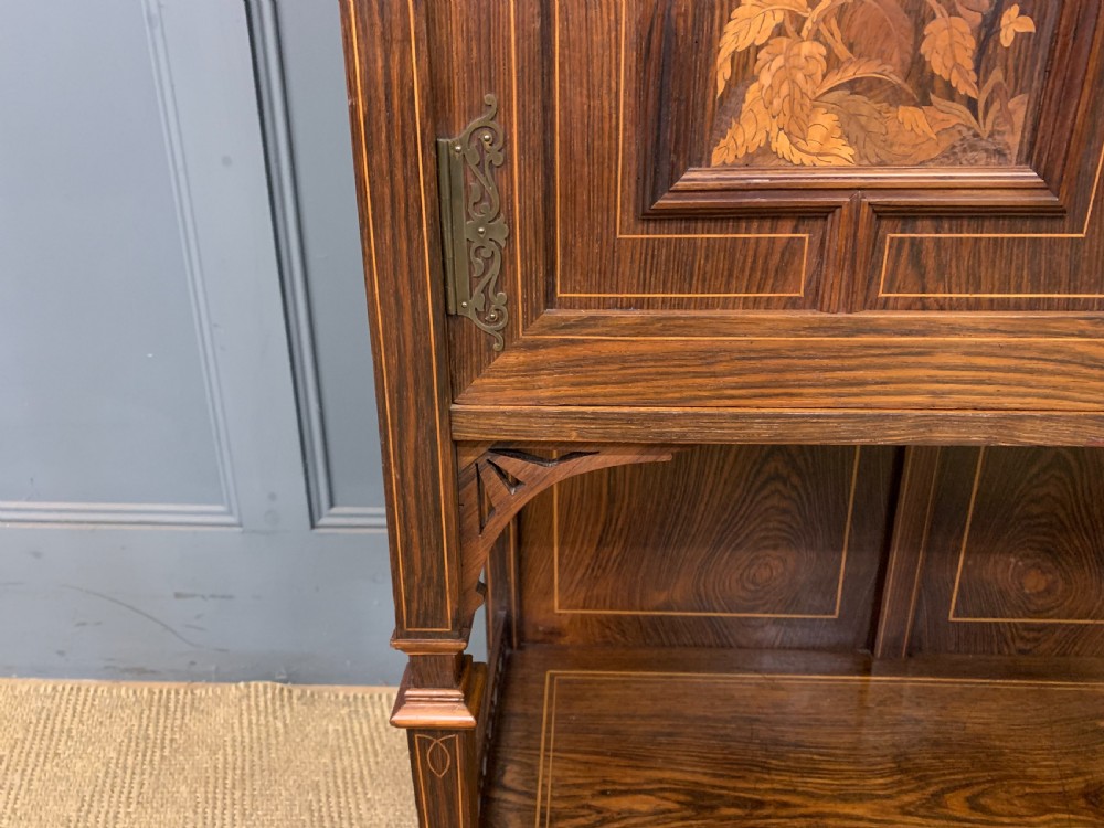 Arts & Crafts Inlaid Rosewood Parlour Cabinet View VIII