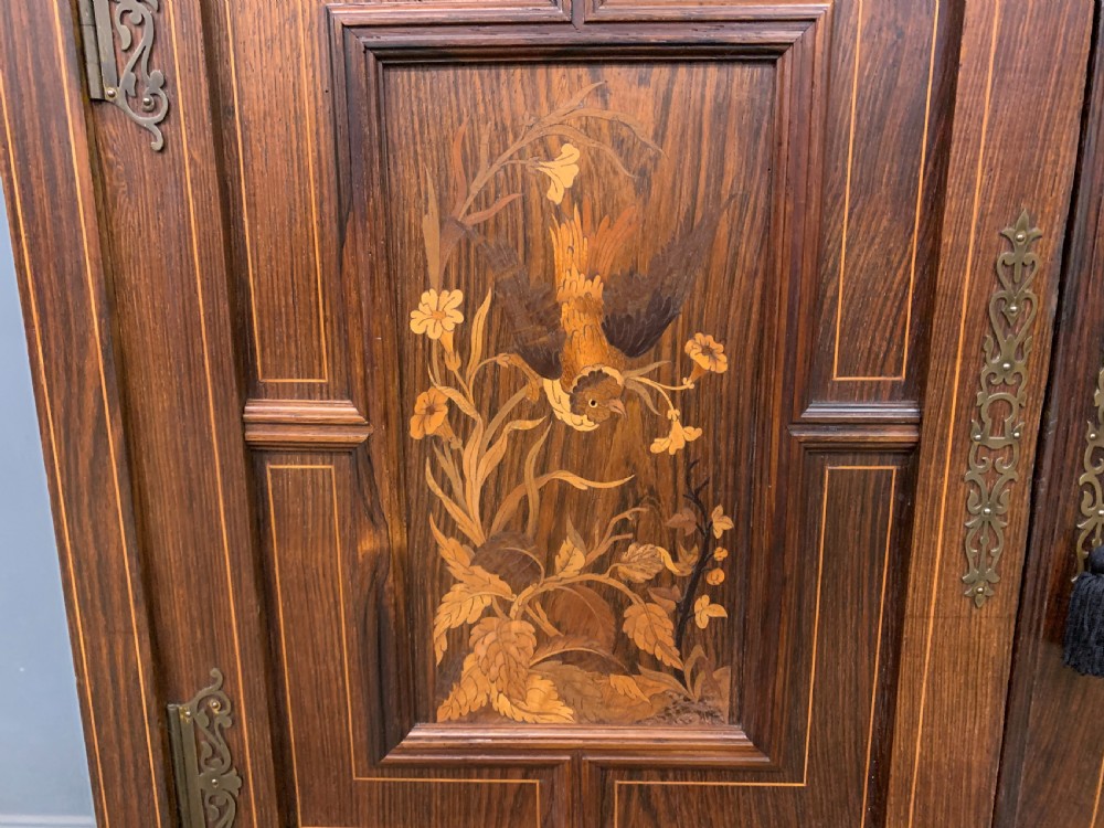 Arts & Crafts Inlaid Rosewood Parlour Cabinet View IX