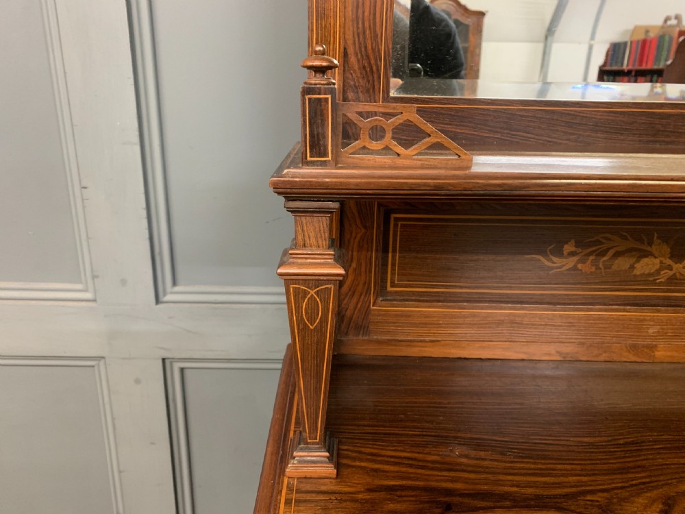 Arts & Crafts Inlaid Rosewood Parlour Cabinet View XI