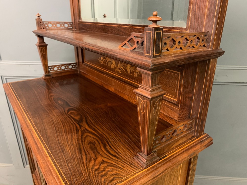 Arts & Crafts Inlaid Rosewood Parlour Cabinet View XVI