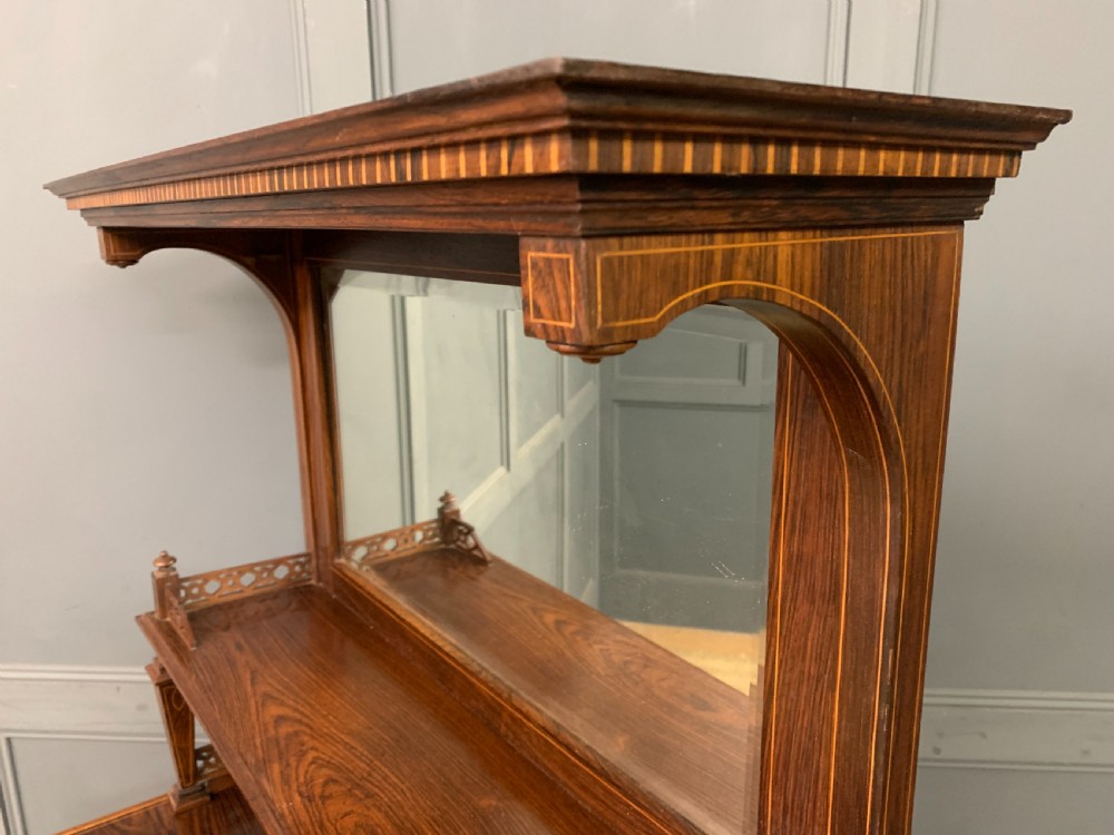Arts & Crafts Inlaid Rosewood Parlour Cabinet View XVIII