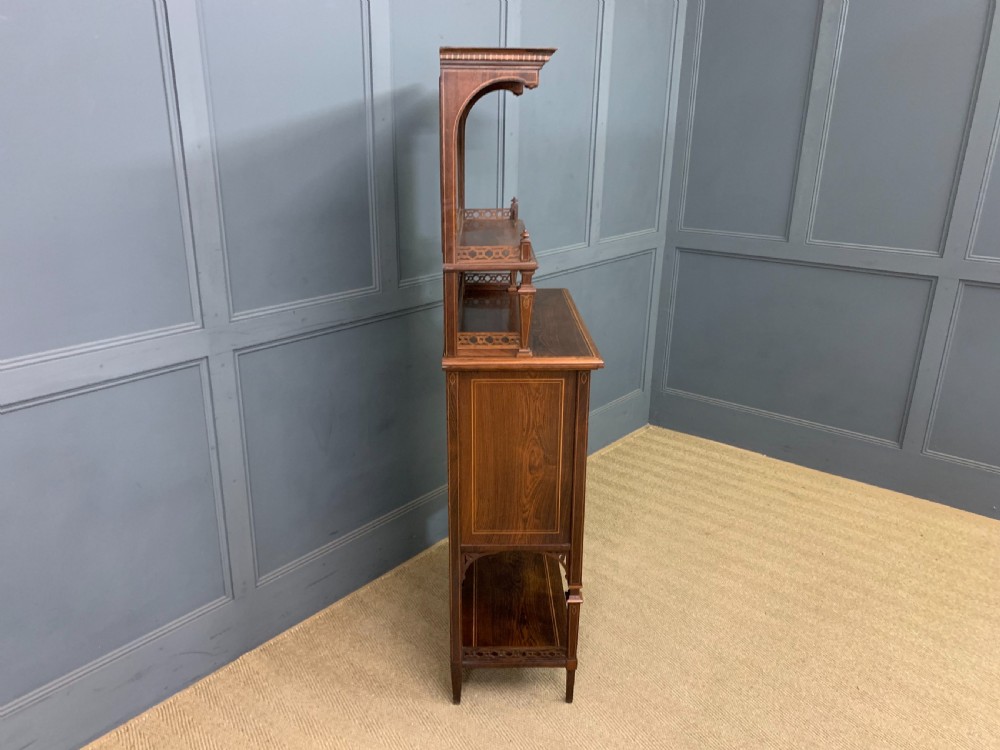 Arts & Crafts Inlaid Rosewood Parlour Cabinet View XX