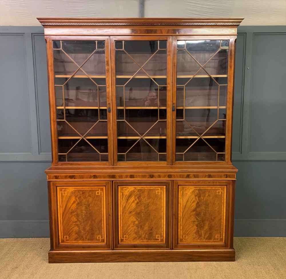 Edwards and Roberts Inlaid Mahogany Bookcase View II