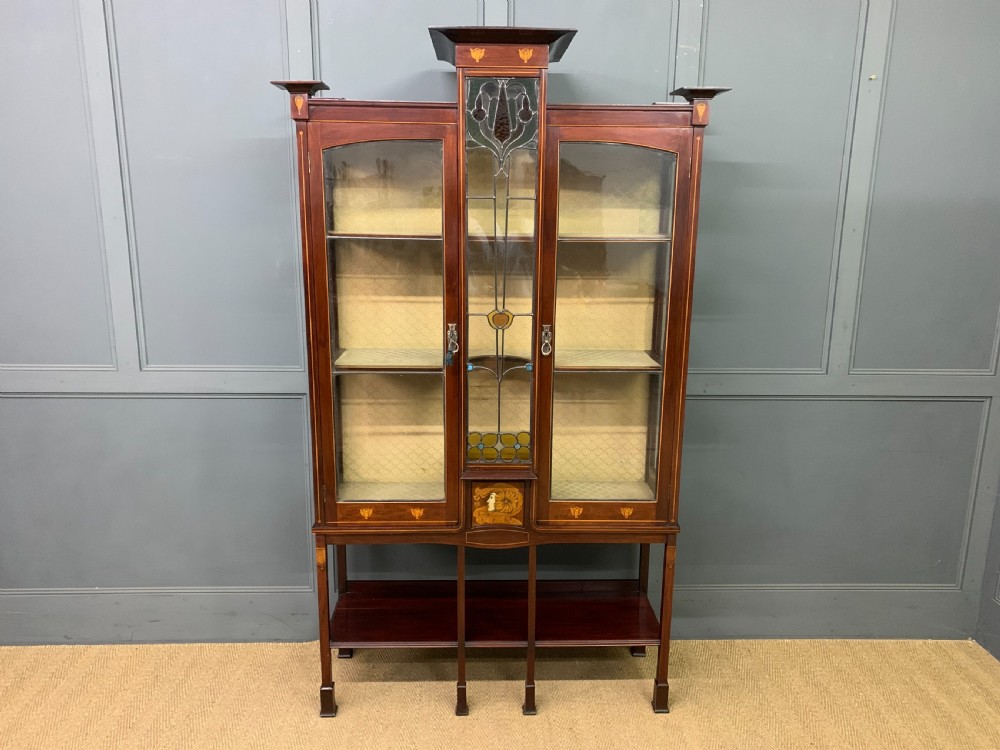 Arts and Crafts Inlaid Mahogany Display Cabinet View IV